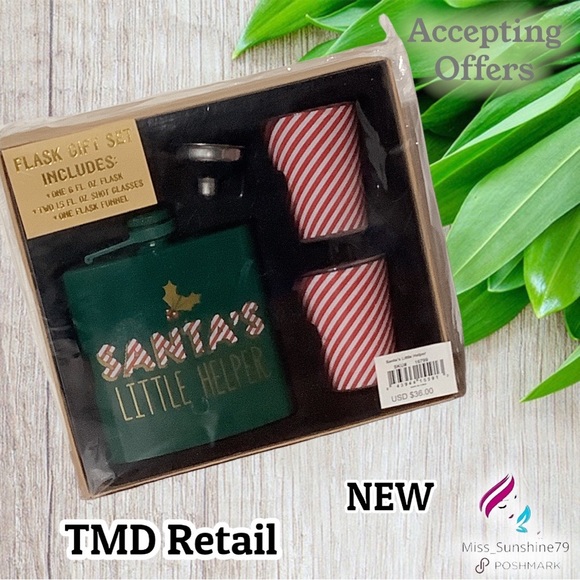 TMD Retail Other - TMD - NEW - Santa’s little Helper flask, funnel & 2 shot glasses #holiday #fun